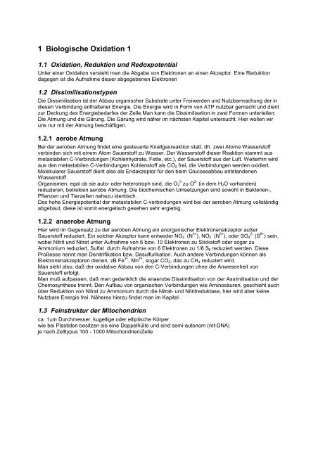 1 Biologische Oxidation 1