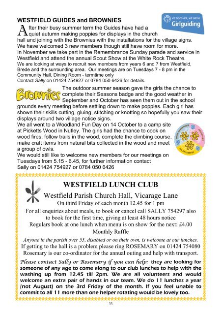 WCA NEWSLETTER No 166 November 2018 w