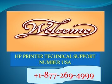 Hp Printer tech support number USA :+1-877-269-4999