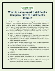 What to do to export QuickBooks Company Files to QuickBooks Online?