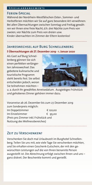 Burg-Schnellenberg - Calendarium Culinarium 2019