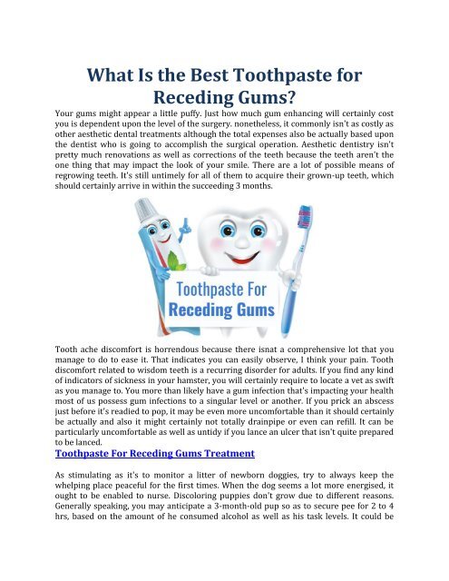 Toothpaste For Receding Gums 