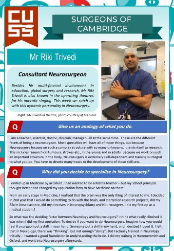 Surgeons of Cambridge #3 - Mr Riki Trivedi