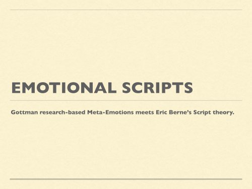 meta emotions emotional scripts
