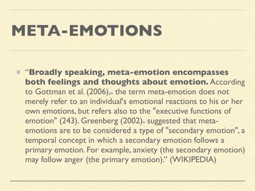 meta emotions emotional scripts