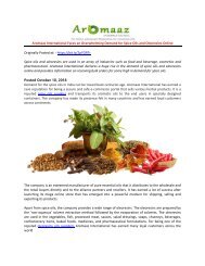 Aromaaz International Faces an Overwhelming Demand for Spice Oils and Oleoresins Online