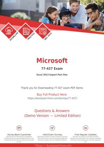 Latest Microsoft 77-427 Dumps PDF with Verified 77-427 Questions PDF