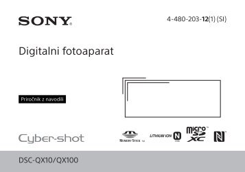 Sony DSC-QX100 - DSC-QX100 Mode d'emploi SlovÃ©nien