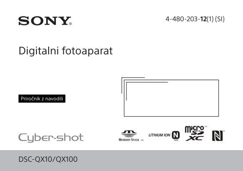 Sony DSC-QX100 - DSC-QX100 Mode d'emploi Slov&eacute;nien