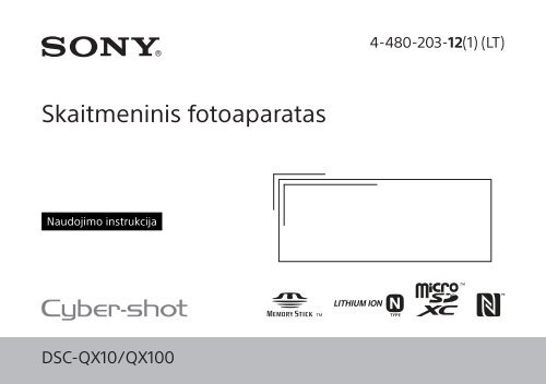 Sony DSC-QX100 - DSC-QX100 Mode d'emploi Lituanien