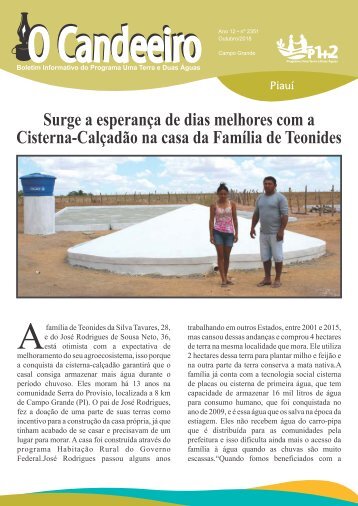 Surge a esperan?a de dias melhores com a Cisterna-Cal?ad?o na casa da Fam?lia de Teonides