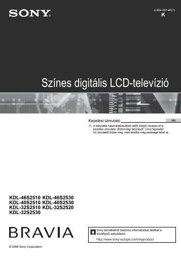 Sony KDL-32S2510 - KDL-32S2510 Mode d'emploi Hongrois