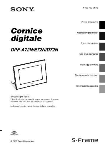 Sony DPF-E72N - DPF-E72N Mode d'emploi Italien