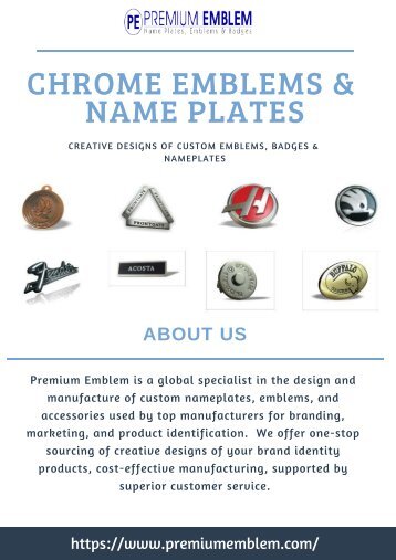 Custom Emblems, Name Plates & Badges | Premium Emblem Co Ltd