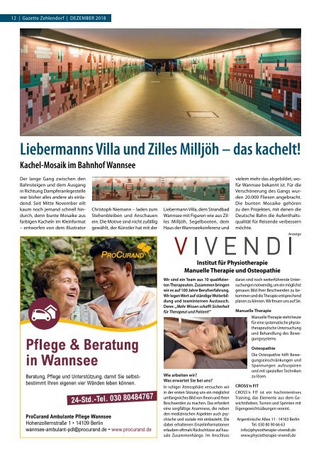 Gazette Zehlendorf Dezember 2018