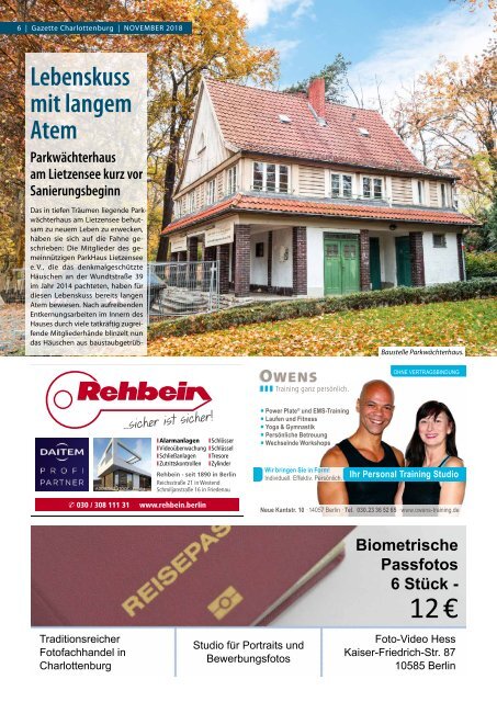 Gazette Charlottenburg Dezember 2018