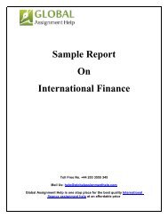 International Finance : A Sample Report By Experts