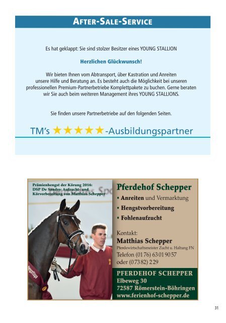 2. YOUNG STALLIONS Auktion am 8. Dezember 2018 in Kreuth