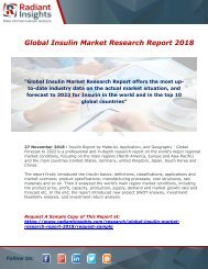 Insulin Market : Growth, Size, Analysis, Scope, Demand, Industry Share And Forecast Report 2018