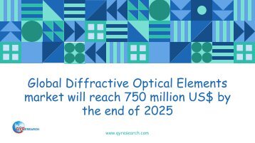 Global Diffractive Optical Elements market will reach 750 million US$ by the end of 2025