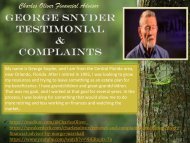 George Snyder Testimonial & Compaints for Charles Oliver Financial Advisor