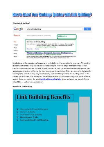 How to Boost Your Rankings Quicker with Link Building