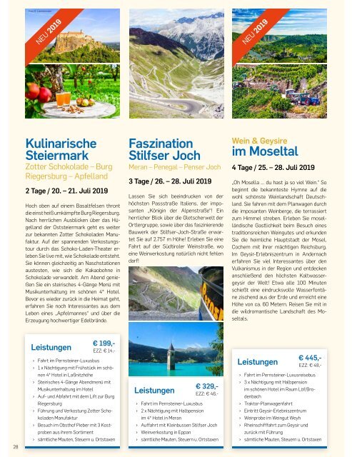 Pernsteiner Reisen - Reisekatalog 2019