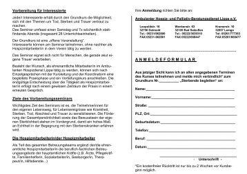 und Palliativ-Beratungsdienst Lippe eV Grundkurs - Ambulanter ...