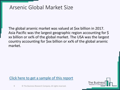 Arsenic Global Market Report 2018