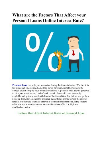 What are the Factors That Affect your Personal Loans Online Interest Rate