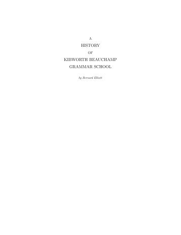history of kibworth beauchamp grammar
