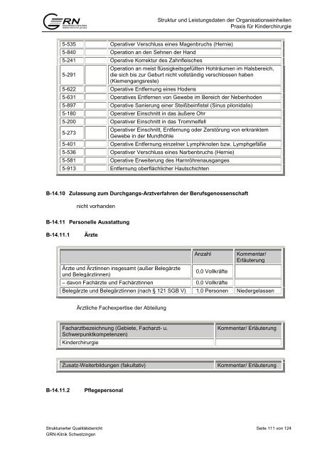 GRNÃ¢ÂÂ¢Klinik Schwetzingen Berichtsjahr 2010