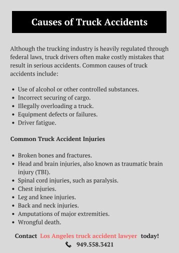 Common Truck Accident Causes & Injuries 