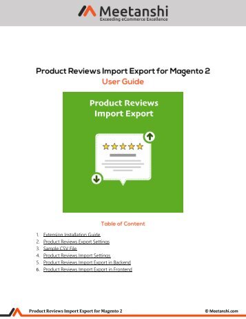 Magento 2 Product Reviews Import Export