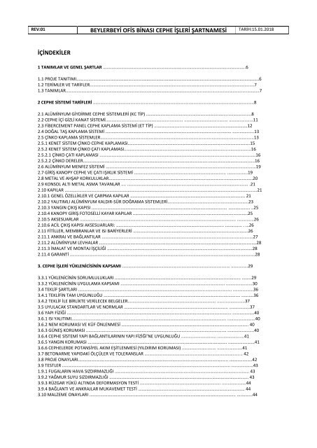 2-CEPHE TEKNİK ŞARTNAMESİ