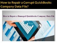 How to Repair a Corrupt QuickBooks Company Data File