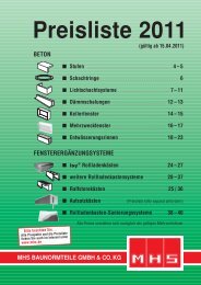 Gesamt-Preisliste 2011 - MHS Baunormteile GmbH