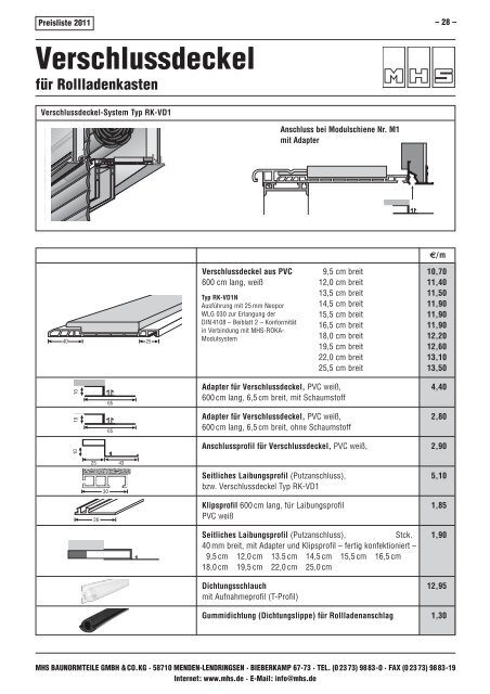 Gesamt-Preisliste 2011 - MHS Baunormteile GmbH