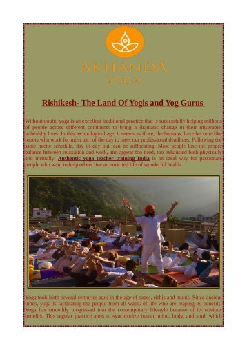 Rishikesh- The Land Of Yogis and Yog Gurus