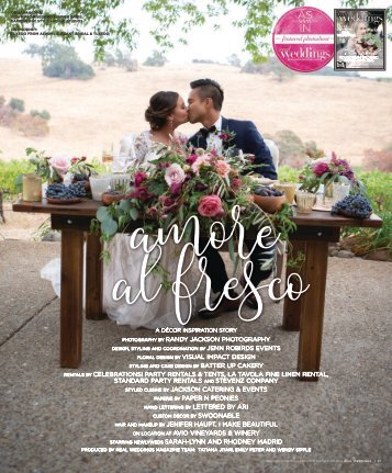 Real Weddings Magazine's "Amore Al Fresco" Styled Shoot - Winter/Spring 2019 - Featuring some of the Best Wedding Vendors in Sacramento, Tahoe and throughout Northern California!