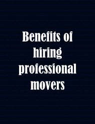 Benefits of Hiring Professional Movers