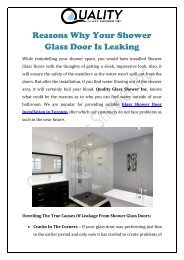 Reasons Why Your Shower Glass Door Is Leaking