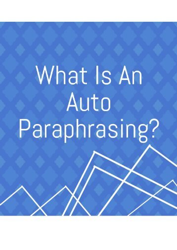 What Is an Auto Paraphrasing