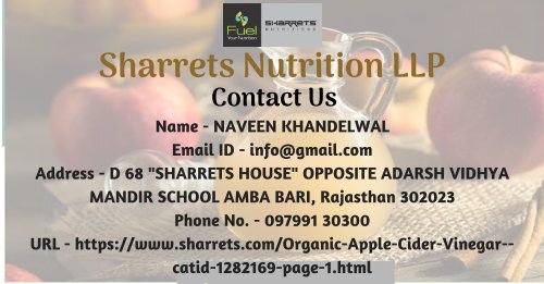 Organic Apple cider Vinegar Juice - Sharrets Nutritions