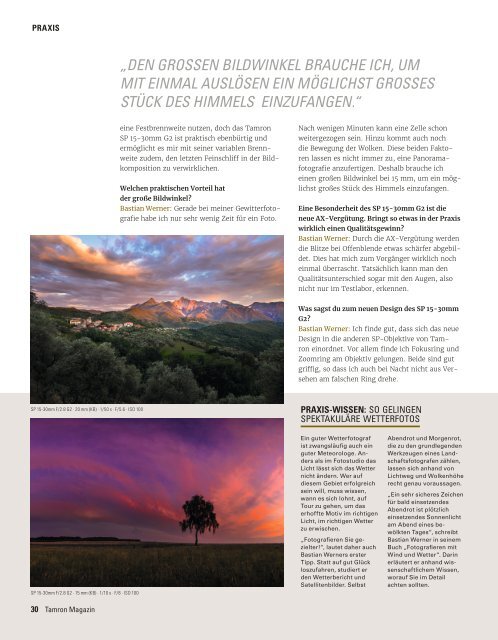 Tamron Magazin Ausgabe 8 Herbst 2018