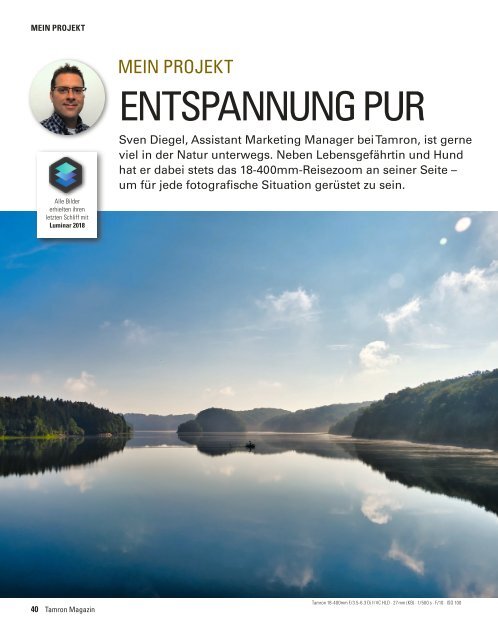 Tamron Magazin Ausgabe 8 Herbst 2018