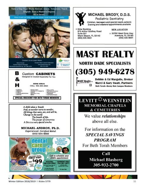 BETH TORAH TIMES WINTER EDITION -Nov-Dec 2018