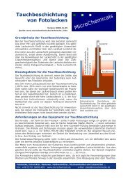 Tauchbeschichtung von Fotolacken - MicroChemicals  GmbH