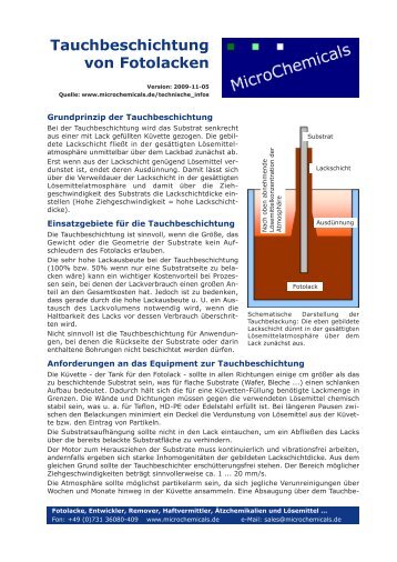 Tauchbeschichtung von Fotolacken - MicroChemicals  GmbH