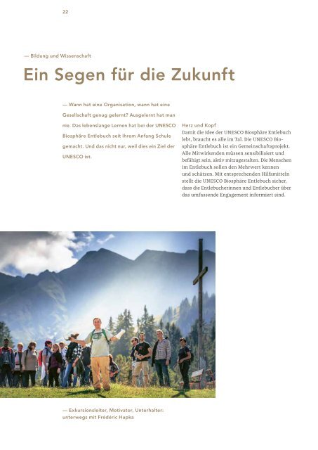 «Ein Segen für alle» – UNESCO Biosphäre Entlebuch – Broschüre 2018